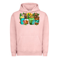 Pigment Salmon bear coffee cups Urban Hoodie - Zillion Design Studio