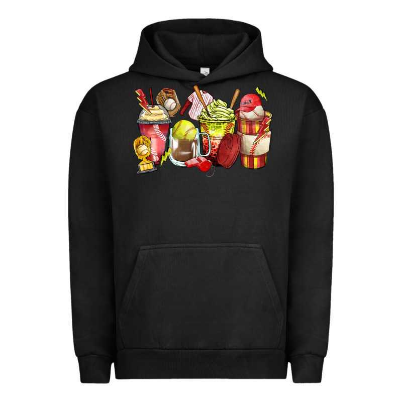 Baseball And Softball Coffee Cups Urban Hoodie by Zillion Design Studio | Teevron