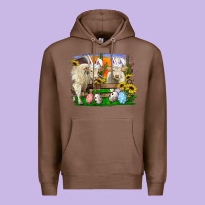 Easter Farm Cows Bunny Ears And Eggs Premium Hoodie Designed By Ranaportraitstore