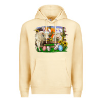 Pina Colada easter farm cows bunny ears and eggs Premium Hoodie - RanaPortraitStore
