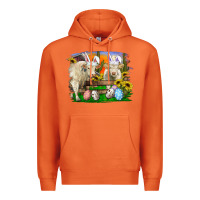 Carrot easter farm cows bunny ears and eggs Premium Hoodie - RanaPortraitStore