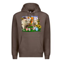 Coffee easter farm cows bunny ears and eggs Premium Hoodie - RanaPortraitStore