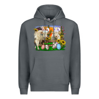 Rock easter farm cows bunny ears and eggs Premium Hoodie - RanaPortraitStore