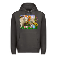 Smoke easter farm cows bunny ears and eggs Premium Hoodie - RanaPortraitStore