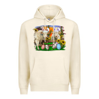 Tofu easter farm cows bunny ears and eggs Premium Hoodie - RanaPortraitStore