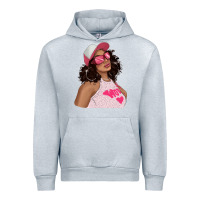 Heather Grey pink sunglasses afro black girl Urban Hoodie - texasbilliewilder