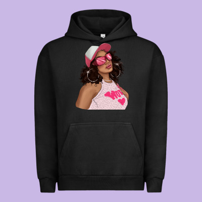Urban Hoodie pink sunglasses afro black girl