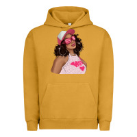 Pigment Peanut Butter pink sunglasses afro black girl Urban Hoodie - texasbilliewilder