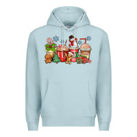 Blue Mist christmas coffee cups Premium Hoodie - Zillion Design Studio