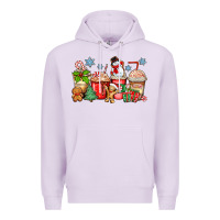 Lilac christmas coffee cups Premium Hoodie - Zillion Design Studio