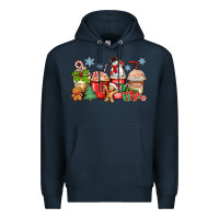 Navy christmas coffee cups Premium Hoodie - Zillion Design Studio