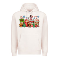 Pale Pink christmas coffee cups Premium Hoodie - Zillion Design Studio
