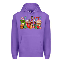 Purple christmas coffee cups Premium Hoodie - Zillion Design Studio