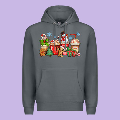 Christmas Coffee Cups Premium Hoodie Designed By Zillion Design Studio