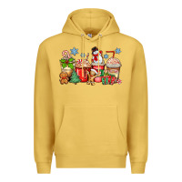 Antique Gold christmas coffee cups Premium Hoodie - Zillion Design Studio