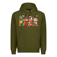 Army Green christmas coffee cups Premium Hoodie - Zillion Design Studio