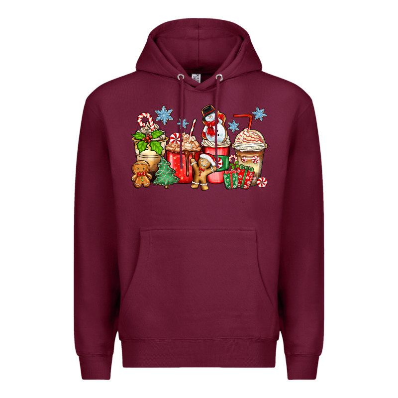 Christmas Coffee Cups Premium Hoodie by Zillion Design Studio | Teevron