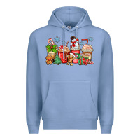 Colony Blue christmas coffee cups Premium Hoodie - Zillion Design Studio