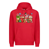 Red christmas coffee cups Premium Hoodie - Zillion Design Studio