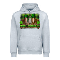 Heather Grey happy st. patrick's day horses with leprechaun hat and bandana Urban Hoodie - RanaPortraitStore