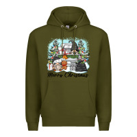 Army Green merry christmas gnomes Premium Hoodie - Zillion Design Studio