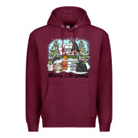 Burgundy merry christmas gnomes Premium Hoodie - Zillion Design Studio