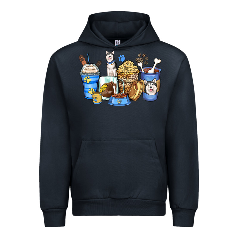 Siberian Husky Coffee Cups Urban Hoodie by Zillion Design Studio | Teevron