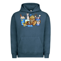 Pigment Midnight Navy siberian husky coffee cups Urban Hoodie - Zillion Design Studio