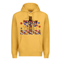 Mustard god bless america Premium Hoodie - texasbilliewilder