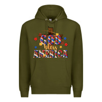 Army Green god bless america Premium Hoodie - texasbilliewilder