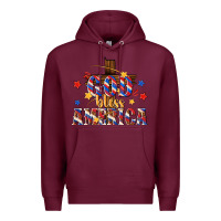 Burgundy god bless america Premium Hoodie - texasbilliewilder