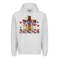 Dove Grey god bless america Premium Hoodie - texasbilliewilder