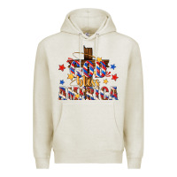 Oatmeal Heather god bless america Premium Hoodie - texasbilliewilder