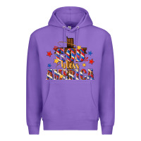 Purple god bless america Premium Hoodie - texasbilliewilder