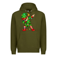 Army Green dabbing elf Premium Hoodie - Zillion Design Studio