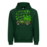 Forest Green Happy st. patrick's day shamrock farm truck Urban Hoodie - RanaPortraitStore