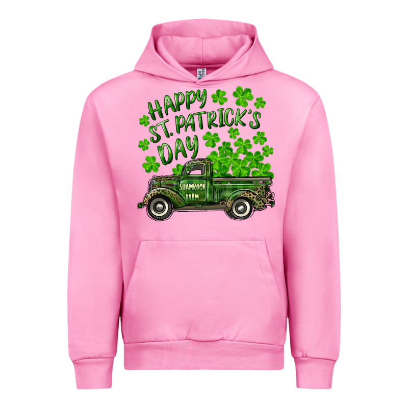 Happy St. Patrick's Day Shamrock Farm Truck Urban Hoodie by RanaPortraitStore | Teevron
