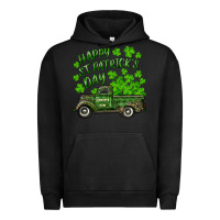 Pigment Black Happy st. patrick's day shamrock farm truck Urban Hoodie - RanaPortraitStore