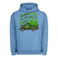 Pigment Pebble Blue Happy st. patrick's day shamrock farm truck Urban Hoodie - RanaPortraitStore