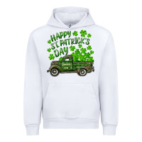 White Happy st. patrick's day shamrock farm truck Urban Hoodie - RanaPortraitStore