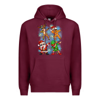 Burgundy dabbing christmas Premium Hoodie - Zillion Design Studio