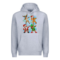 Heather Grey dabbing christmas Premium Hoodie - Zillion Design Studio