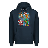 Navy dabbing christmas Premium Hoodie - Zillion Design Studio