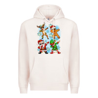 Pale Pink dabbing christmas Premium Hoodie - Zillion Design Studio