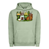 Pigment Oil Green hunter coffee cups Urban Hoodie - Zillion Design Studio