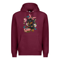 Burgundy easter dachshund Premium Hoodie - RanaPortraitStore