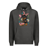 Charcoal Heather easter dachshund Premium Hoodie - RanaPortraitStore
