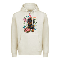 Oatmeal Heather easter dachshund Premium Hoodie - RanaPortraitStore