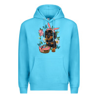 Ocean Blue easter dachshund Premium Hoodie - RanaPortraitStore