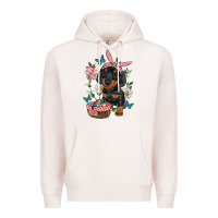 Pale Pink easter dachshund Premium Hoodie - RanaPortraitStore